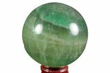 Polished Green Fluorite Sphere - Madagascar #191244-1